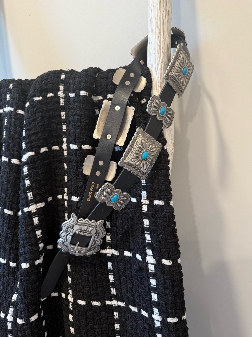 Kamberley Black Leather Concho Belt